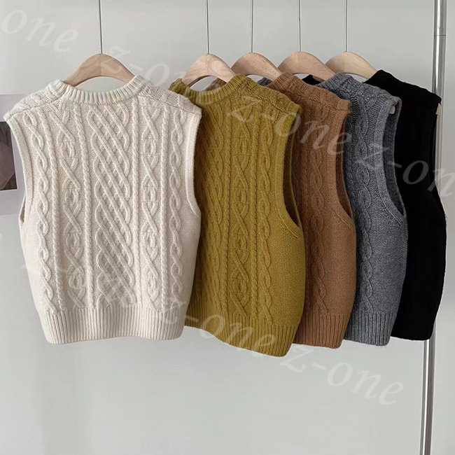 ベスト ニット プルオーバー レディース 新作 レイヤード 通学 春 Vネック 大人 秋冬 ゆったり 柔らかい 通勤 体型カバー 学生 保温 ケーブル編み 可愛い 
