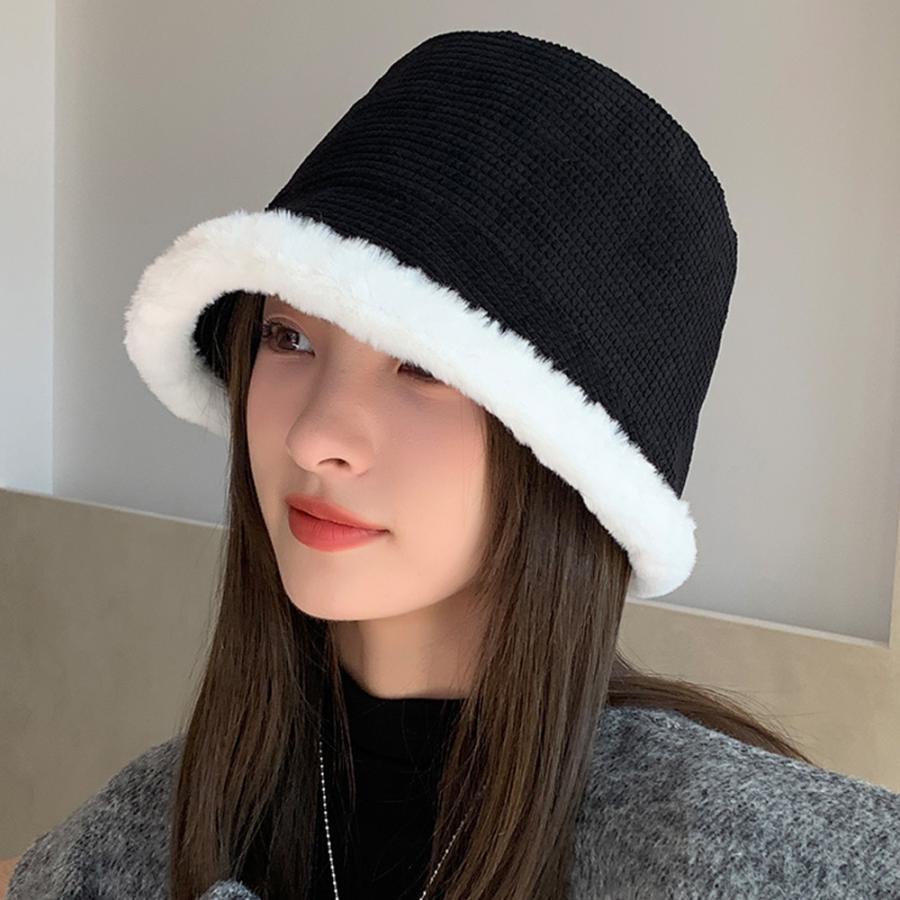 バケットハット ファー レディース 韓国  