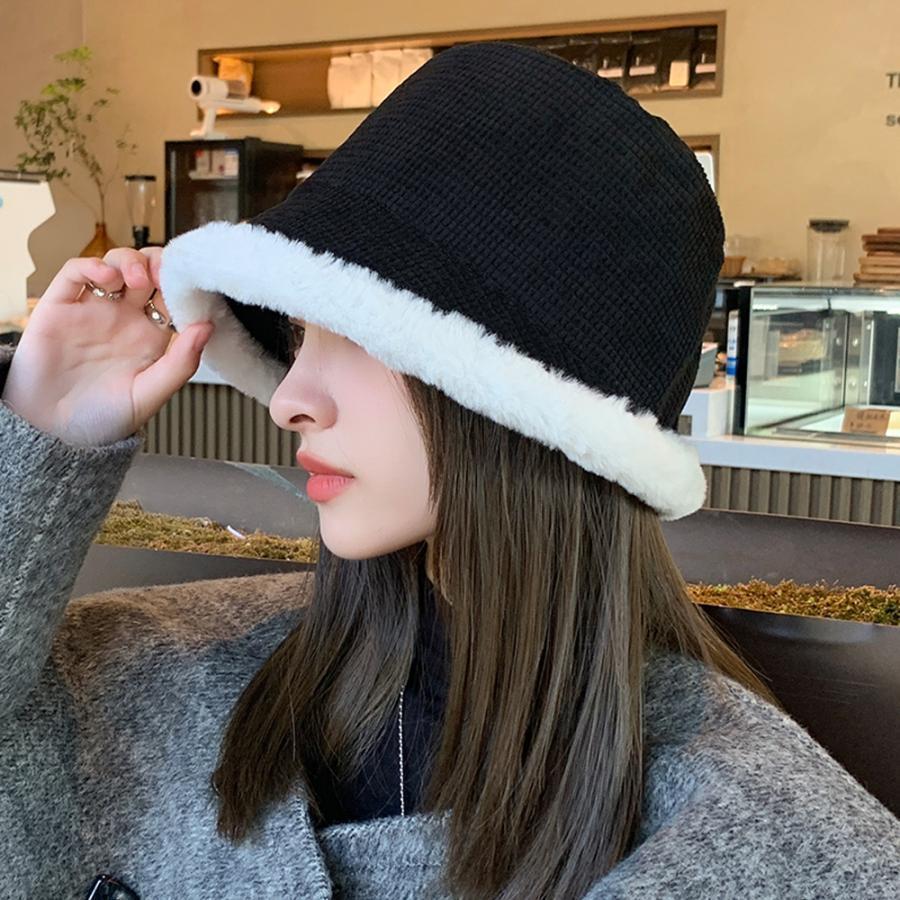 バケットハット ファー レディース 韓国  