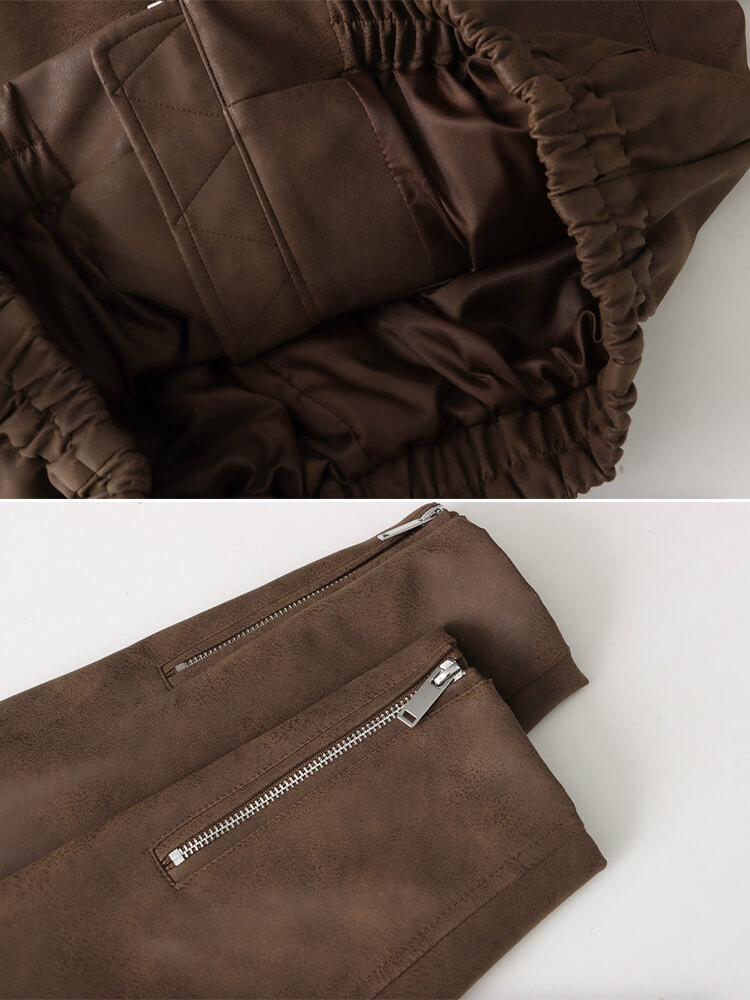 レザージャケット レディース ブルゾン 長袖 韓国 レザー ジップアップ アウター ゆったり フェイクレザー ダメージ加工 エコレザー おしゃれ 