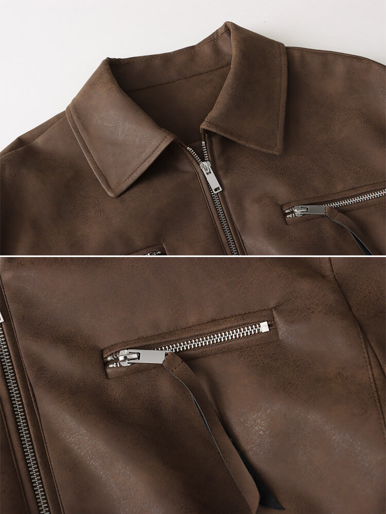 レザージャケット レディース ブルゾン 長袖 韓国 レザー ジップアップ アウター ゆったり フェイクレザー ダメージ加工 エコレザー おしゃれ 