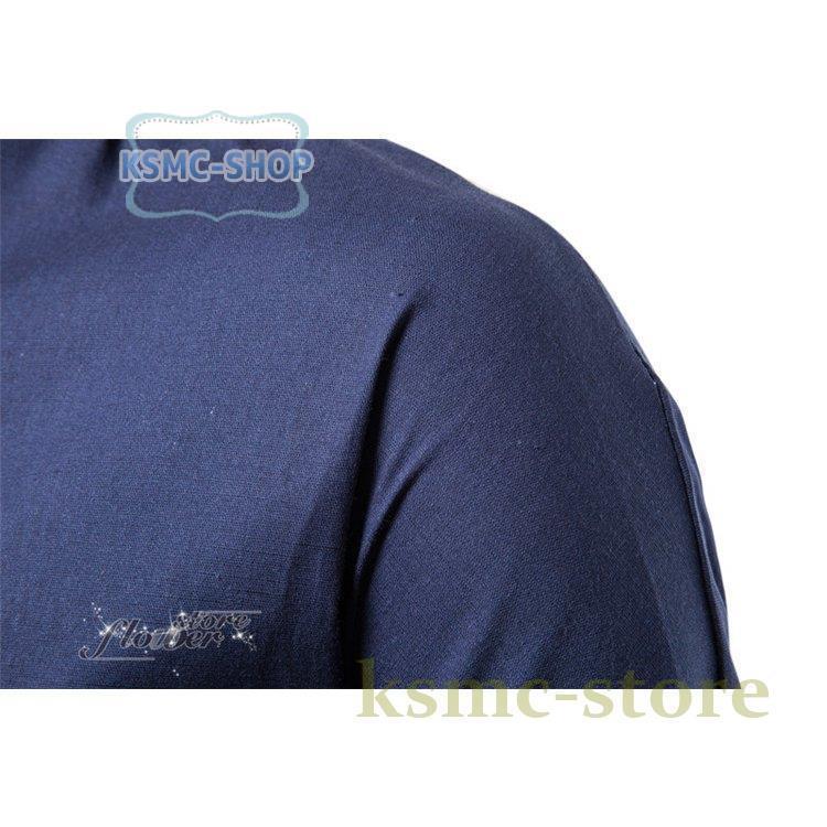 シャツ メンズ 無地 長袖 シャツ バンドカジュアル 春夏 ポケット 白シャツ シンプル 