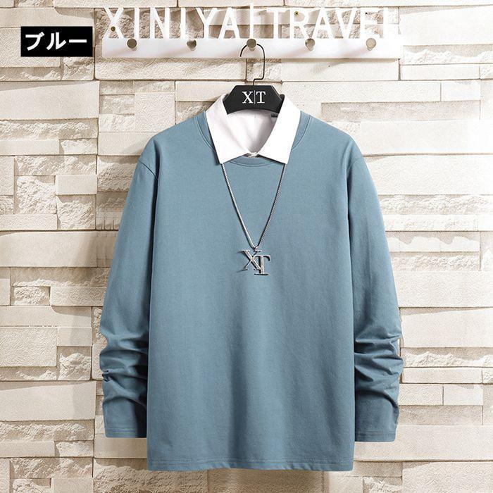 長袖Ｔシャツ メンズ トップス クルーネック 長袖 春服 カジュアル かっこいい 部屋着 通学 通勤 普段着 シンプル おしゃれ 