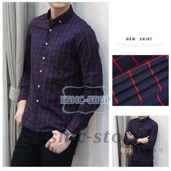 チェックシャツ 長袖シャツ シャツ メンズ ボタンダウンシャツ メンズシャツ 長袖 春 スリムシャツ ビジネス シャツ カジュアルシャツ 