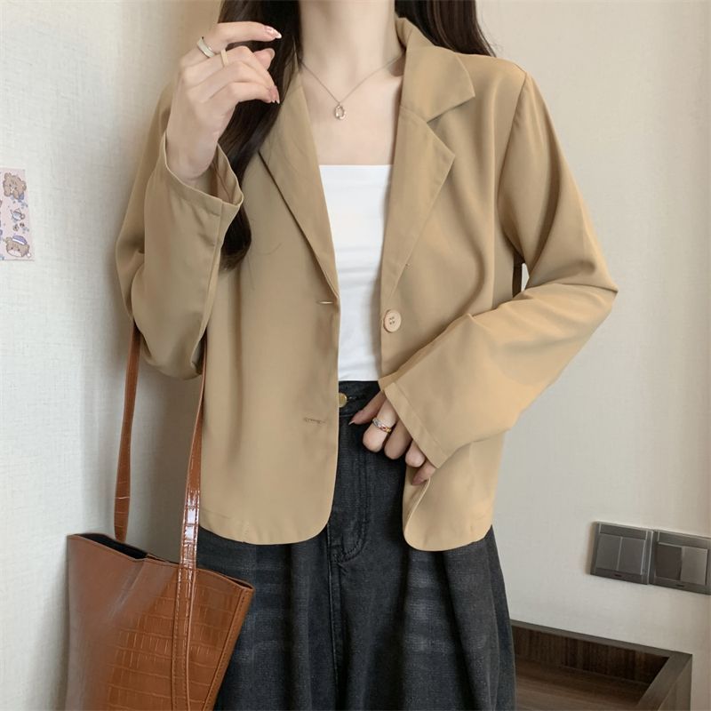 スーツジャケット 春秋 レディース 長袖 テーラードスーツ オフィス 無地 大き ライトアウター ショート丈 オフィス OL 通勤 お洒落 体型カバー 