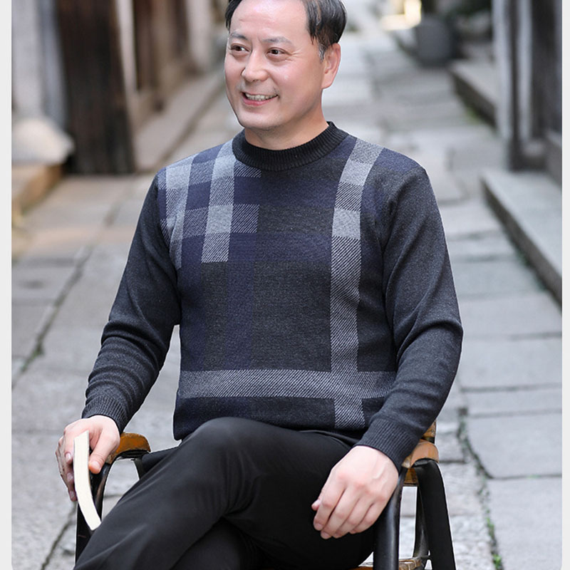 ニット セーター メンズ◆クルーネック秋服 冬服 紳士 メンズ シニアファッション クリスマス 誕生日 ギフト プレゼント 敬老の日 シニア ゴルフ 