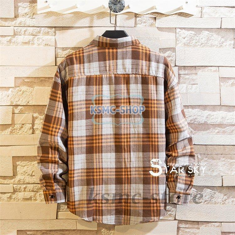 チェックシャツ メンズ トップス 長袖シャツ ボタンシャツ ネルシャツ 秋 カジュアルシャツ 秋服 胸ポッケト 冬 メンズファッション 