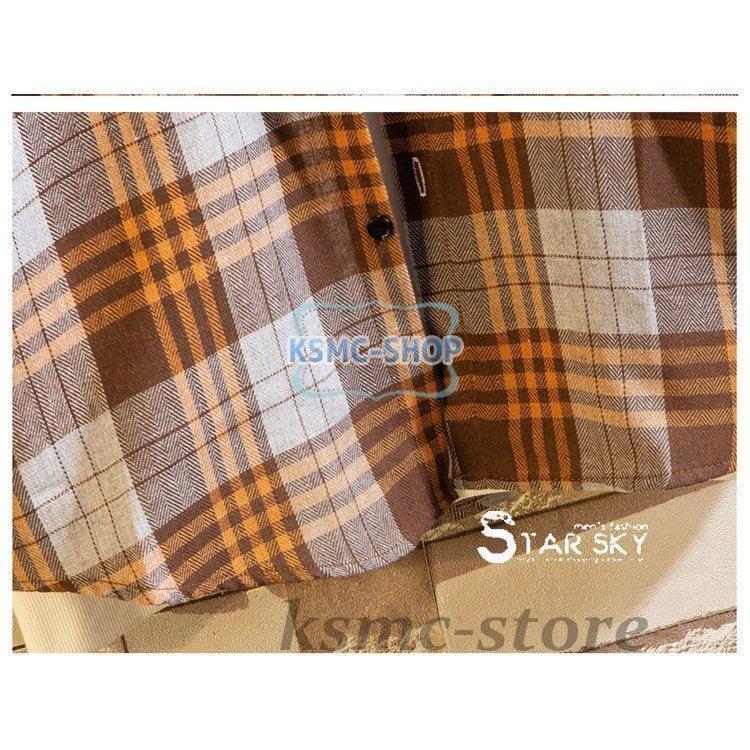 チェックシャツ メンズ トップス 長袖シャツ ボタンシャツ ネルシャツ 秋 カジュアルシャツ 秋服 胸ポッケト 冬 メンズファッション 