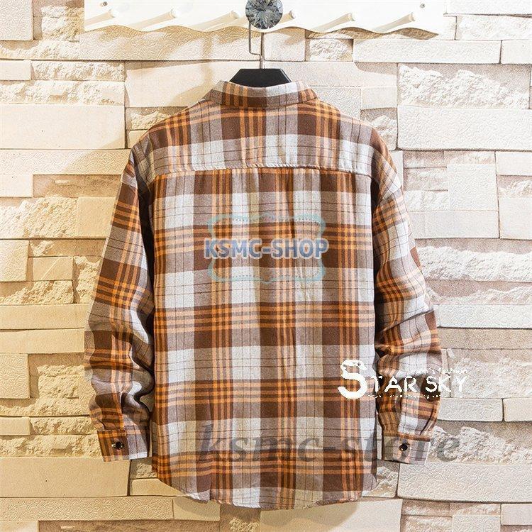 チェックシャツ メンズ トップス 長袖シャツ ボタンシャツ ネルシャツ 秋 カジュアルシャツ 秋服 胸ポッケト 冬 メンズファッション 
