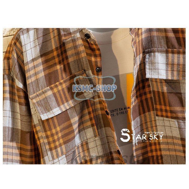 チェックシャツ メンズ トップス 長袖シャツ ボタンシャツ ネルシャツ 秋 カジュアルシャツ 秋服 胸ポッケト 冬 メンズファッション 