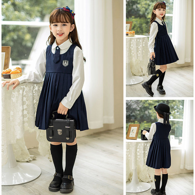 お取り寄せ商品 セットアップ キッズ 女の子 2点セット 110-160CM 4タイプ ベス プリーツワンピース 半袖シャツ ミディアム丈 角襟 丸襟 ワンピース 長袖シャツ 