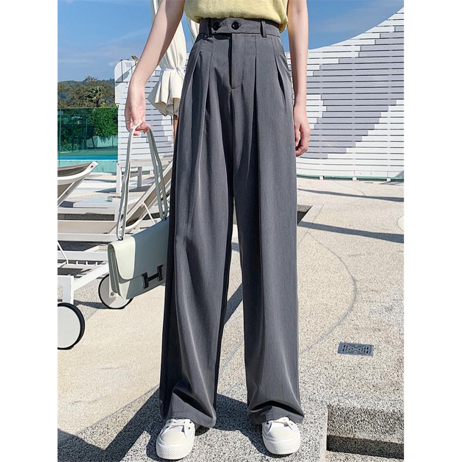 チノパン ワイドパンツ スラックス レディース パンツ ズボン ロング ボゆったり イージーパンツ 体型カバー テーパード カジュアル 春夏 