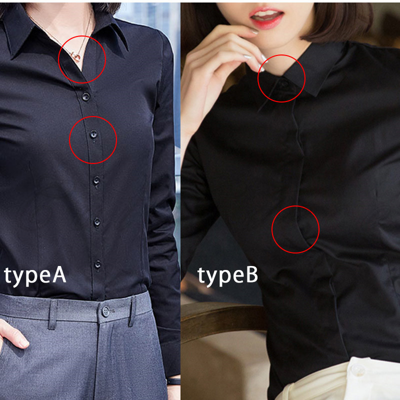 開襟 シャツ オフィス ビジネス ブラウス 長袖 結婚式 レディース 黒 就活 フォーマル スーツ 送料無料 カッターシャツ レギュラー白 ワイシャツ 面接 