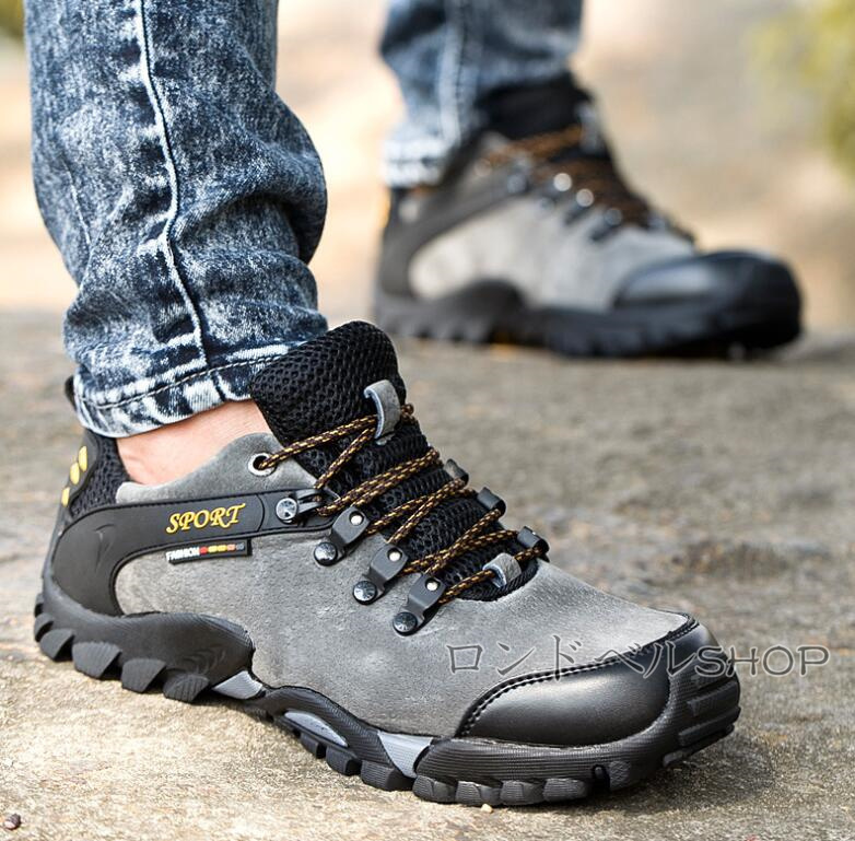 トレッキングメンズ アウトドアローカットスニーカー 運動靴 軽量 登山靴 登山 山登り 通気 キャンプ おしゃれ ハイキング 遠足 