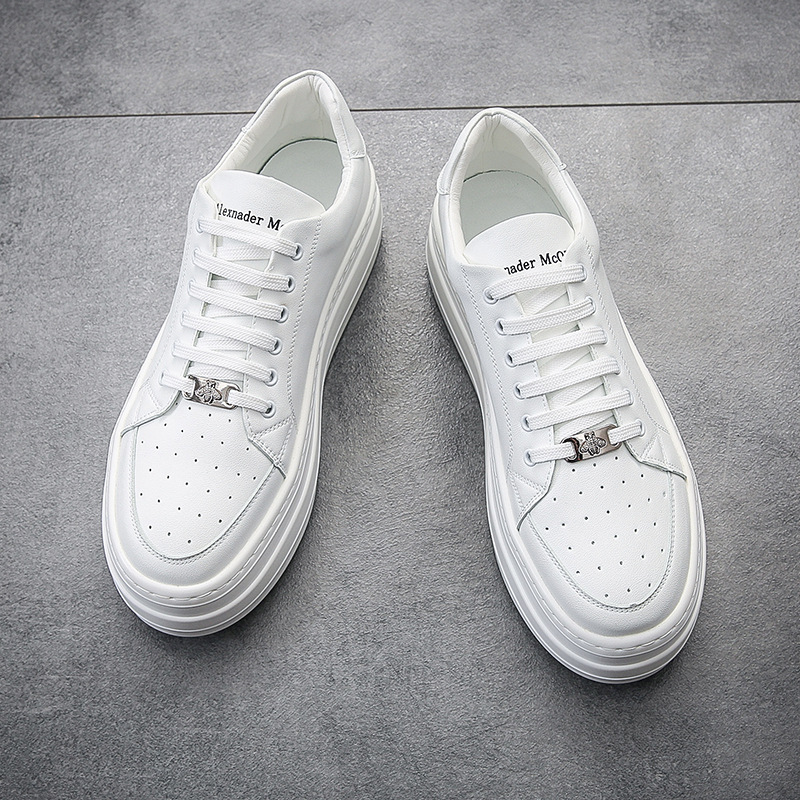 ウォーキングスニーカー シークレットメンズ 靴カジュアル ローカット レースアップ PU革靴 ランニング紳士靴 おしゃれ 通気性 