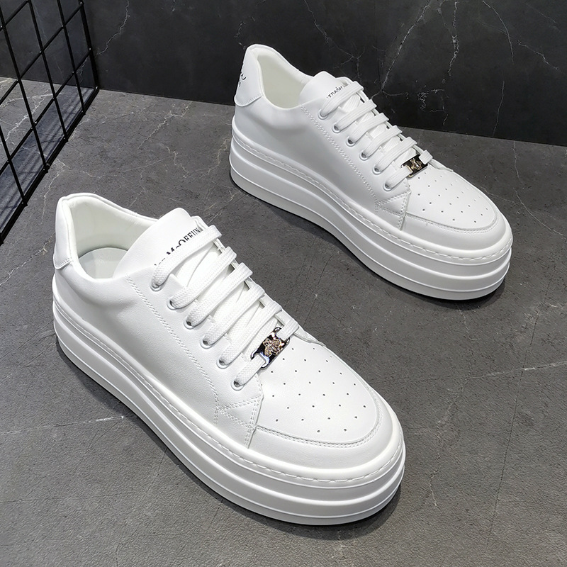 ウォーキングスニーカー シークレットメンズ 靴カジュアル ローカット レースアップ PU革靴 ランニング紳士靴 おしゃれ 通気性 