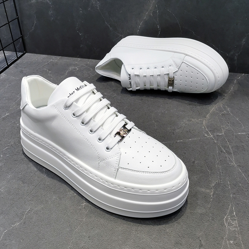 ウォーキングスニーカー シークレットメンズ 靴カジュアル ローカット レースアップ PU革靴 ランニング紳士靴 おしゃれ 通気性 