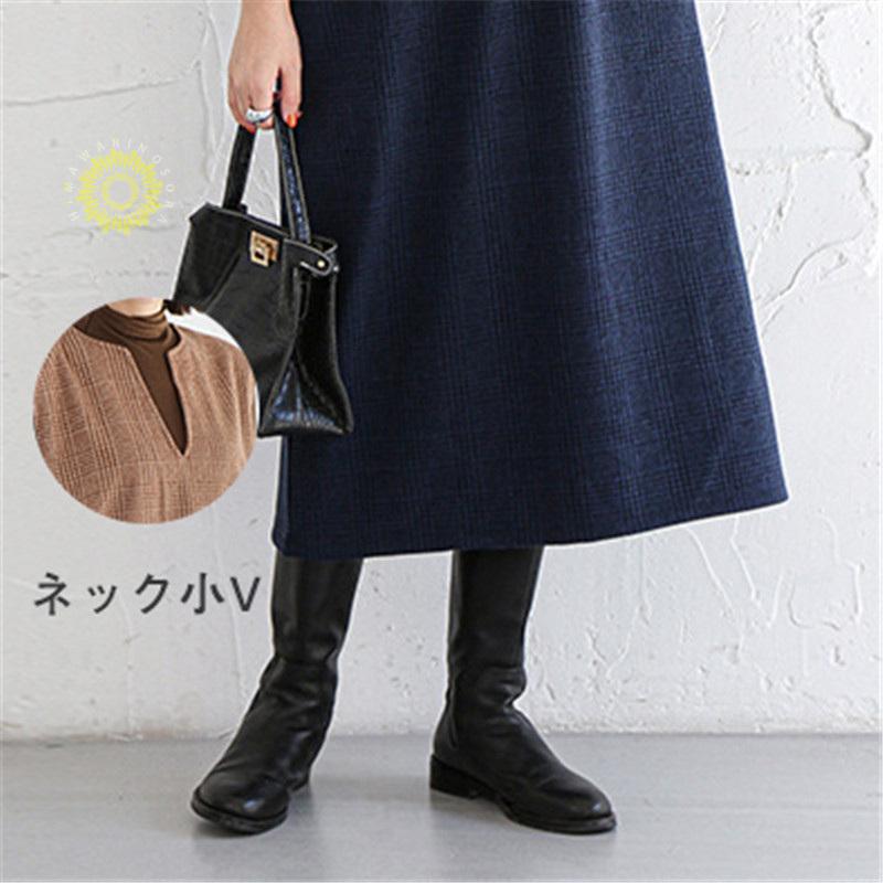 ジャンパースカート ノースリーブワンピース 2WAY ジャンスカ ｖネック マタニティ レディース ストレートシルエット 体型カバー 春秋冬 