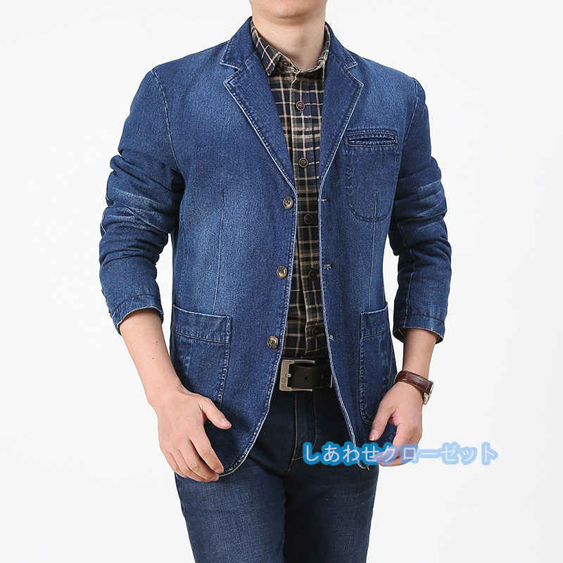 テーラードジャケット メンズ おしゃれ ブレザージャケット デニムジャケット カジュアルスーツ 通勤 春秋冬 フォマールスーツアウター ビジネススーツ 