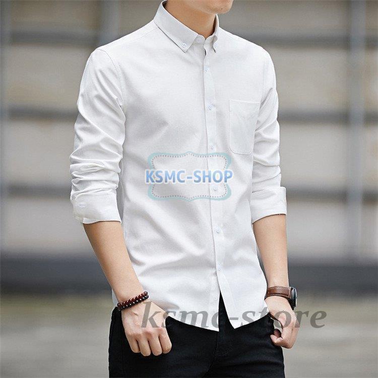 オックスフォードシャツ メンズ シャツ 長袖 ボタンダウンシャツ 白シャツ ビジネス 無地 カジュアルシャツ 