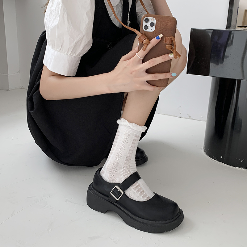ローファー レディース パンプス 皮靴 ウォーキングラウンドトゥ インステップストラップ 学生靴 お出掛け 通学 ガールズ 厚底 スクール 