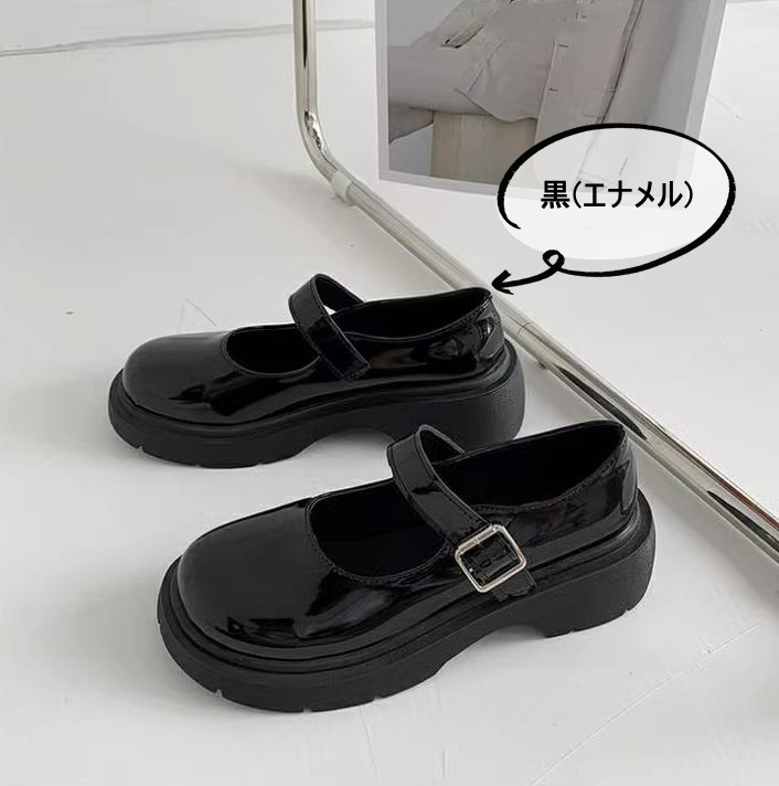 ローファー レディース パンプス 皮靴 ウォーキングラウンドトゥ インステップストラップ 学生靴 お出掛け 通学 ガールズ 厚底 スクール 