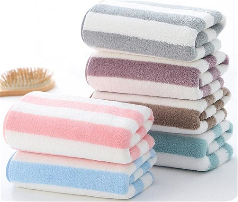 タオル 2枚セット フェイスタオル 速乾タオル ストライプ柄 シンプル 家庭用 コンパクト 業務用 カジュアル 薄手 お風呂用 ギフト新生活 吸水 
