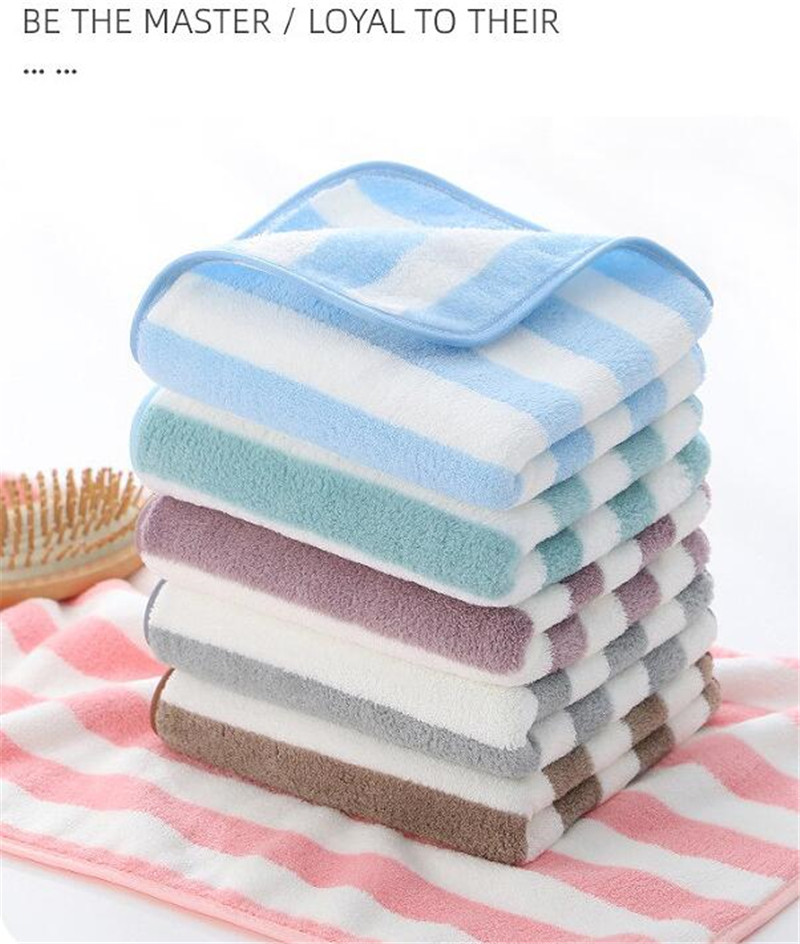 タオル 2枚セット フェイスタオル 速乾タオル ストライプ柄 シンプル 家庭用 コンパクト 業務用 カジュアル 薄手 お風呂用 ギフト新生活 吸水 