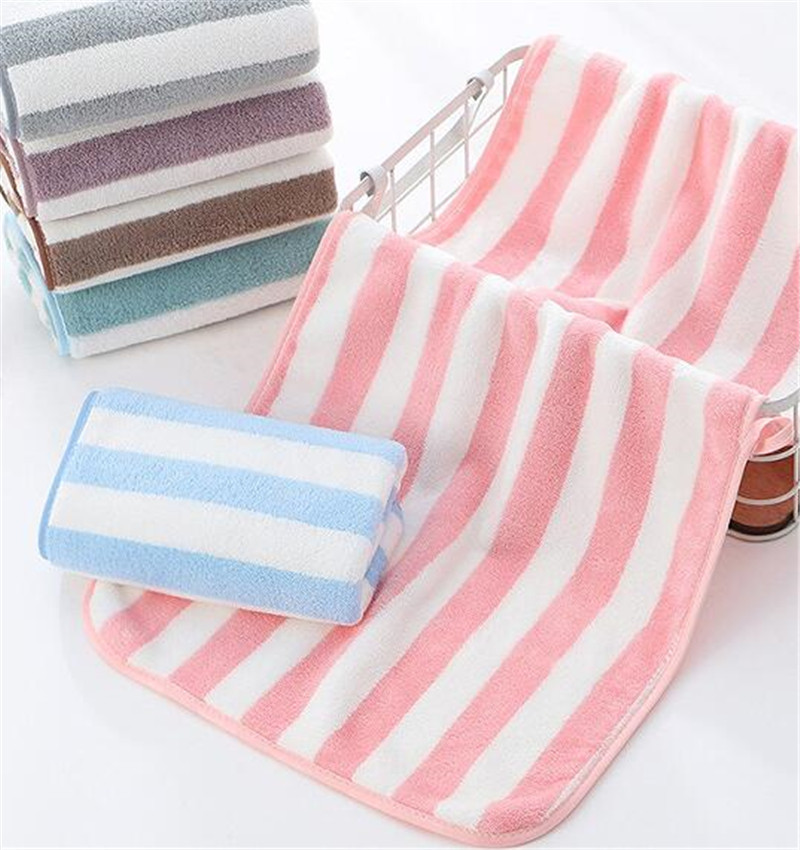 タオル 2枚セット フェイスタオル 速乾タオル ストライプ柄 シンプル 家庭用 コンパクト 業務用 カジュアル 薄手 お風呂用 ギフト新生活 吸水 