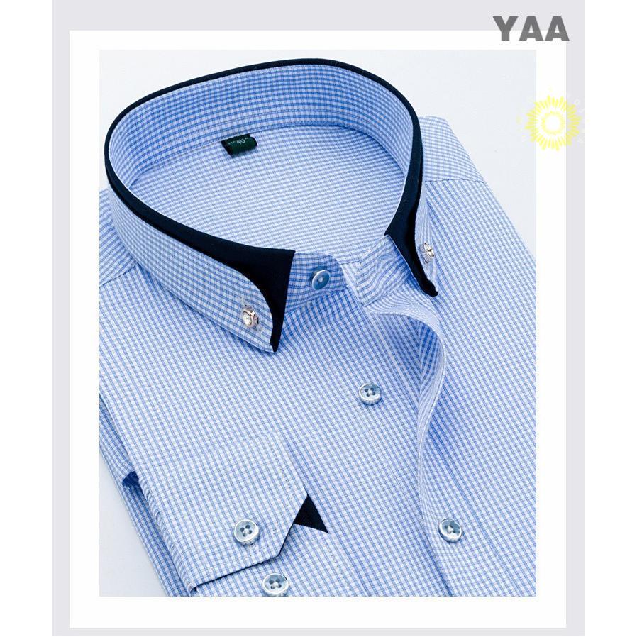 ボタンダウンシャツ メンズ シャツ カジュアルシャツ ストライプシャツ チェックシャツ ビジネス 長袖 通勤 トップス 