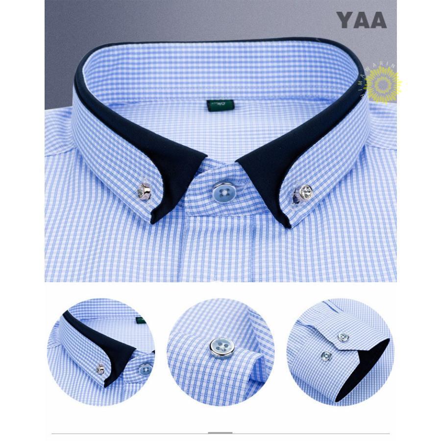 ボタンダウンシャツ メンズ シャツ カジュアルシャツ ストライプシャツ チェックシャツ ビジネス 長袖 通勤 トップス 