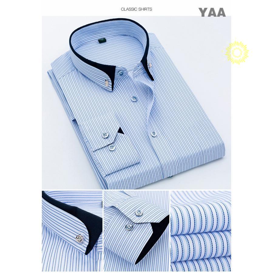 ボタンダウンシャツ メンズ シャツ カジュアルシャツ ストライプシャツ チェックシャツ ビジネス 長袖 通勤 トップス 