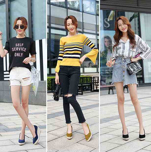 厚底 パンプス ハイヒール ウェッジソール パンプス 10CMヒール 22-26CM スエード調 レディース 脚長 コンフォート リラックス 