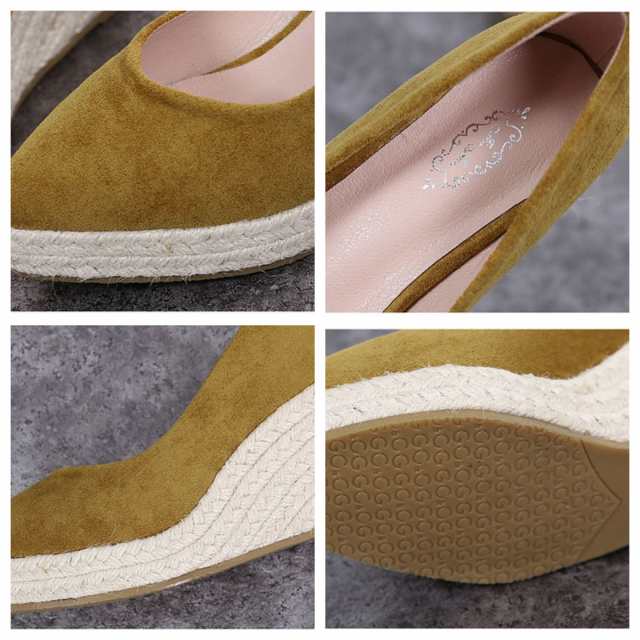 厚底 パンプス ハイヒール ウェッジソール パンプス 10CMヒール 22-26CM スエード調 レディース 脚長 コンフォート リラックス 