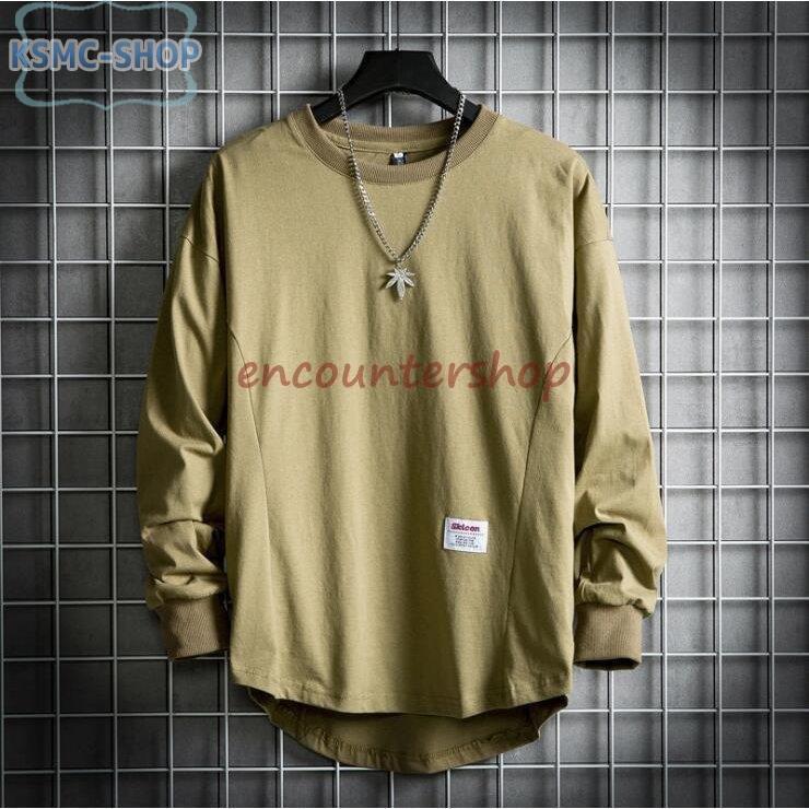 Tシャツ メンズ 長袖 無地 ロンT ティーシャツ 後ろ長め丈 カジュアル ゆったり 後ろ丈長め 不規則 代引不可 バックロング カットソー 