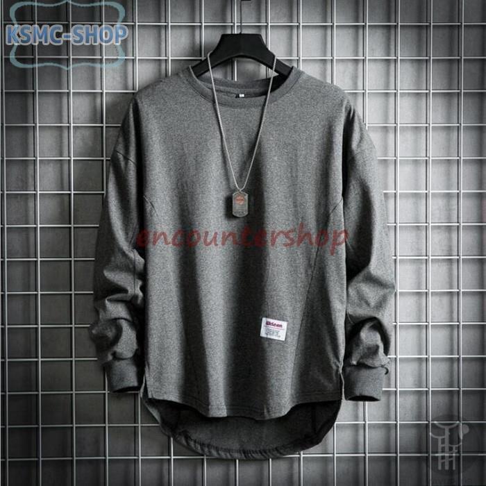 Tシャツ メンズ 長袖 無地 ロンT ティーシャツ 後ろ長め丈 カジュアル ゆったり 後ろ丈長め 不規則 代引不可 バックロング カットソー 