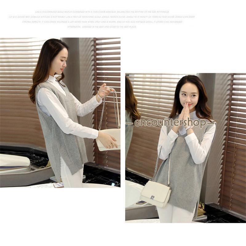 ニットベスト レディース チョッキ トップス ベスト 薄手 おしゃれ 無地 カジュアル 秋コーデ シンプル ノースリーブ ゆったり セーター 重ね着 