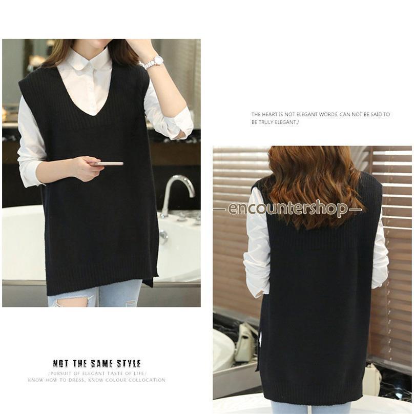 ニットベスト レディース チョッキ トップス ベスト 薄手 おしゃれ 無地 カジュアル 秋コーデ シンプル ノースリーブ ゆったり セーター 重ね着 