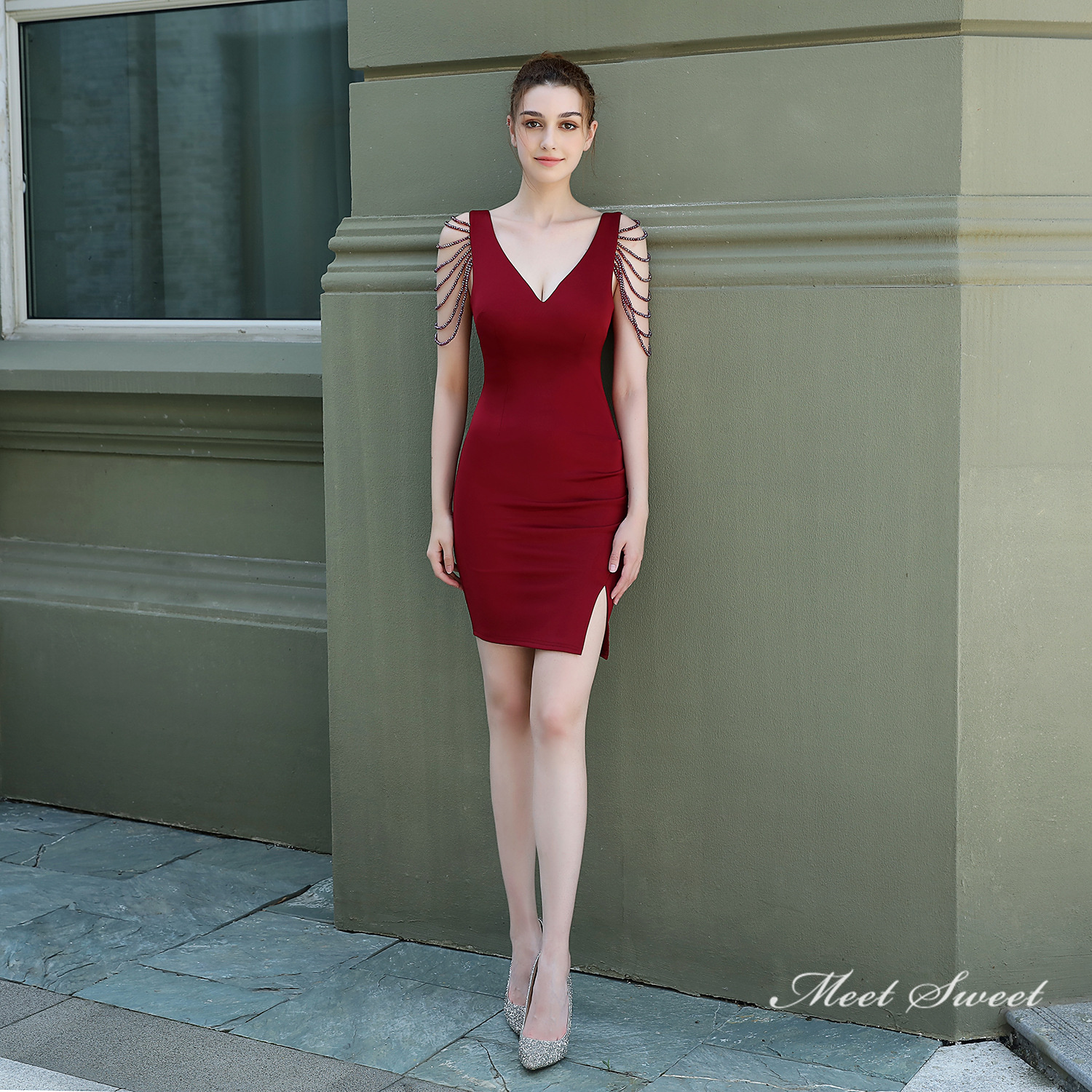 カラードレス ミニドレス 袖なし パーティードレス 結婚式 二次会 演出 フォーマルドレス 演奏会 発表会 サテン ファスナー ワンピース ミディアムドレス 