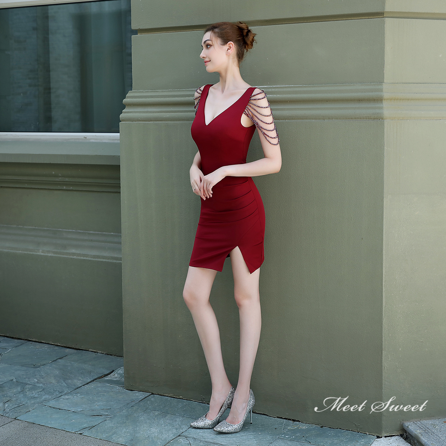 カラードレス ミニドレス 袖なし パーティードレス 結婚式 二次会 演出 フォーマルドレス 演奏会 発表会 サテン ファスナー ワンピース ミディアムドレス 