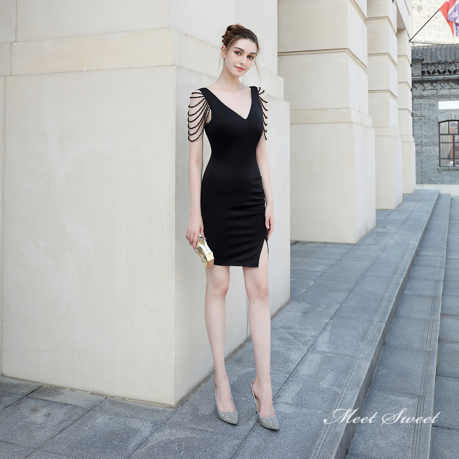 カラードレス ミニドレス 袖なし パーティードレス 結婚式 二次会 演出 フォーマルドレス 演奏会 発表会 サテン ファスナー ワンピース ミディアムドレス 