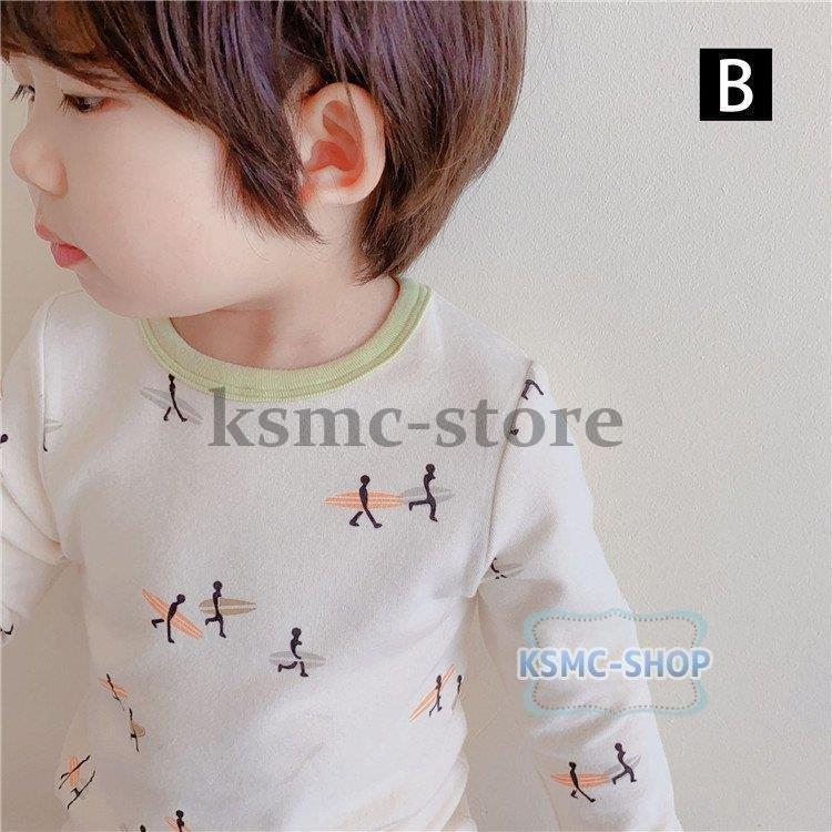 保温下着 キッズ 子供パジャマ 女の子男の子 ベビー 秋冬 ナイトウェア 子供用 トップス 子供服 セットアップ ルームウェア 可愛い 長袖 部屋着 純綿 寝巻き 