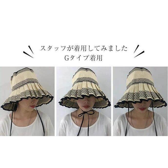 帽子 レディース 春 ハット つば広 夏 折りたたみ 小さいサイズ 大人 リンクコーデ ストローハット 子供 UVカット キッズ ハット 幾何学柄 お揃い 麦わら帽子 
