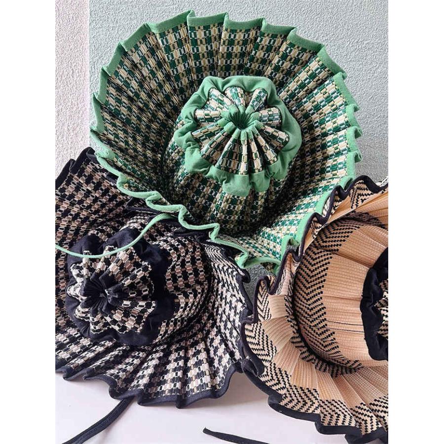 帽子 レディース 春 ハット つば広 夏 折りたたみ 小さいサイズ 大人 リンクコーデ ストローハット 子供 UVカット キッズ ハット 幾何学柄 お揃い 麦わら帽子 