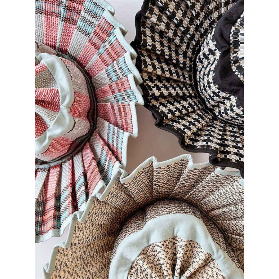 帽子 レディース 春 ハット つば広 夏 折りたたみ 小さいサイズ 大人 リンクコーデ ストローハット 子供 UVカット キッズ ハット 幾何学柄 お揃い 麦わら帽子 