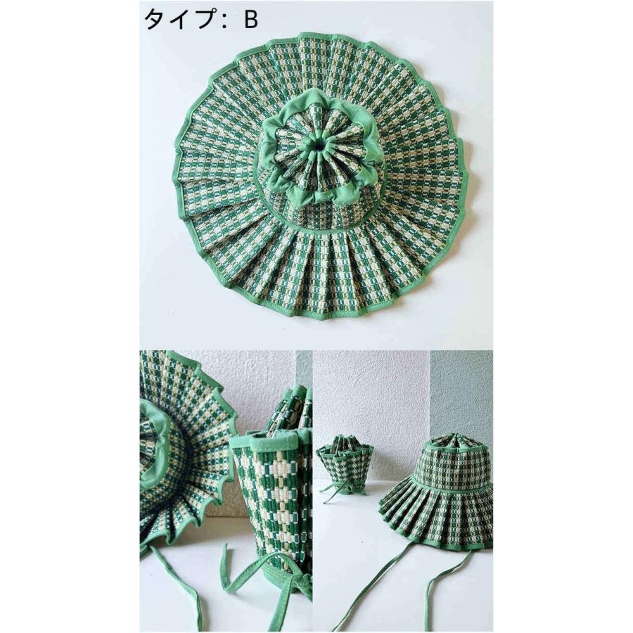 帽子 レディース 春 ハット つば広 夏 折りたたみ 小さいサイズ 大人 リンクコーデ ストローハット 子供 UVカット キッズ ハット 幾何学柄 お揃い 麦わら帽子 