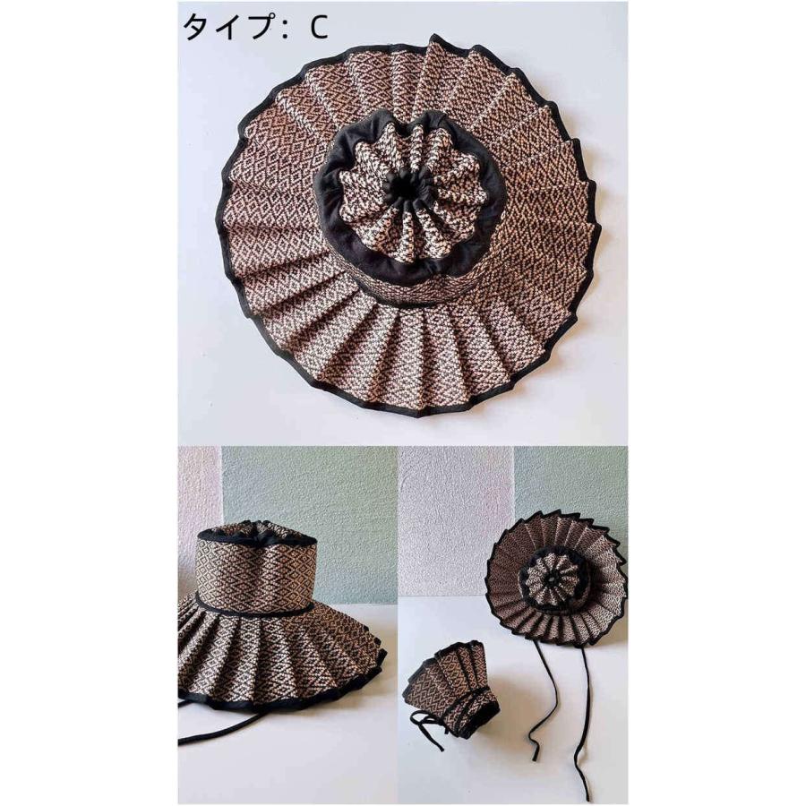 帽子 レディース 春 ハット つば広 夏 折りたたみ 小さいサイズ 大人 リンクコーデ ストローハット 子供 UVカット キッズ ハット 幾何学柄 お揃い 麦わら帽子 