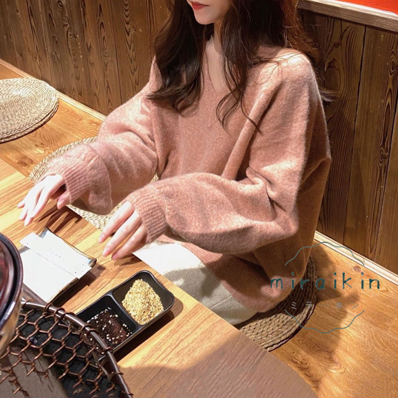 ニットセーター レディース 長袖 。商品 Vネック カジュアル 30代 ストレッチ かわいい 秋冬 セール 暖かい 送料無料 コーデ 50代 ゆったり 40代 20代 