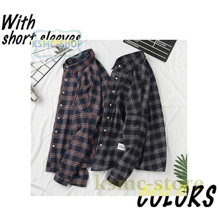 チェックシャツ メンズ トップス 長袖シャツ コットン ネルシャツ 春服 秋 秋服 春 カジュアルシャツ 