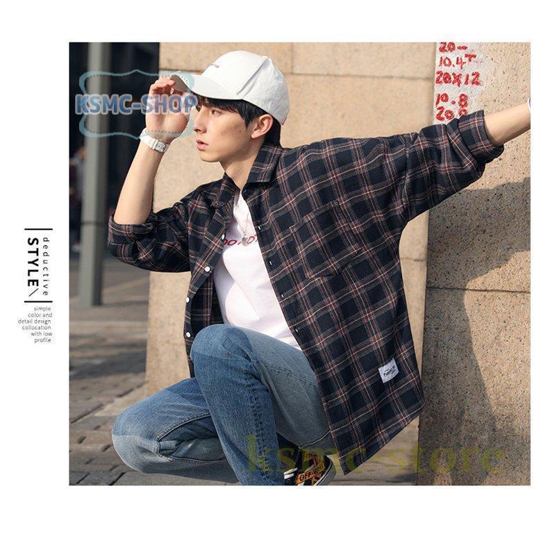 チェックシャツ メンズ トップス 長袖シャツ コットン ネルシャツ 春服 秋 秋服 春 カジュアルシャツ 